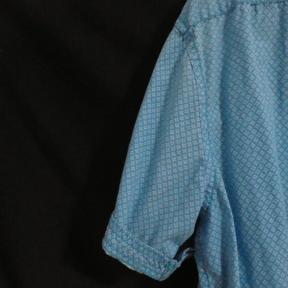 RED WOOD | XXL | Light Blue Dotted Short Sleeve Cotton Shirt | Rolled Cuffs - Picture 9 of 14